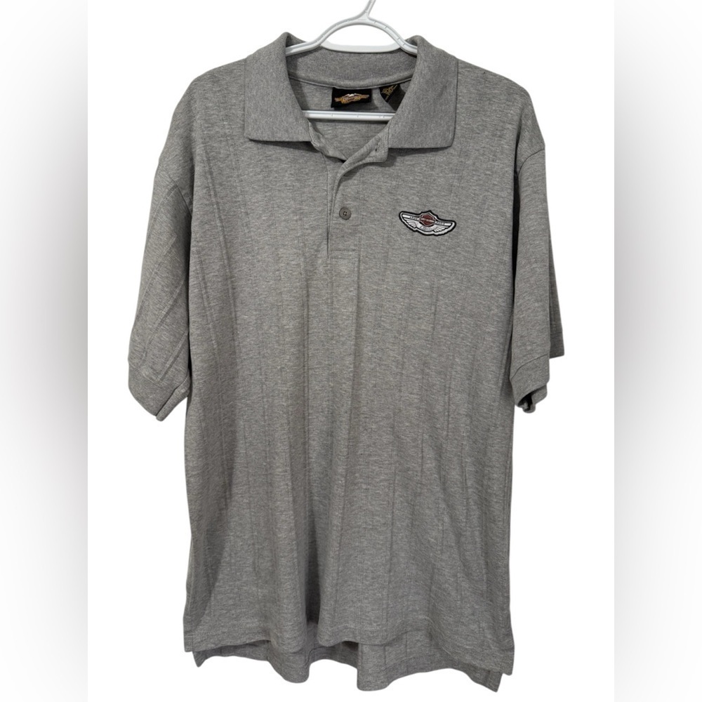 Harley-Davidson Men’s 100 year Anniversary Polo Gray Cotton Shirt size Large